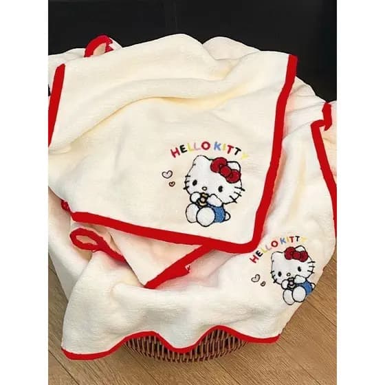 Ins estilo kt gato toalha de banho conjunto meninas dormitório doméstico Coral velo absorver água de secagem rápida toal