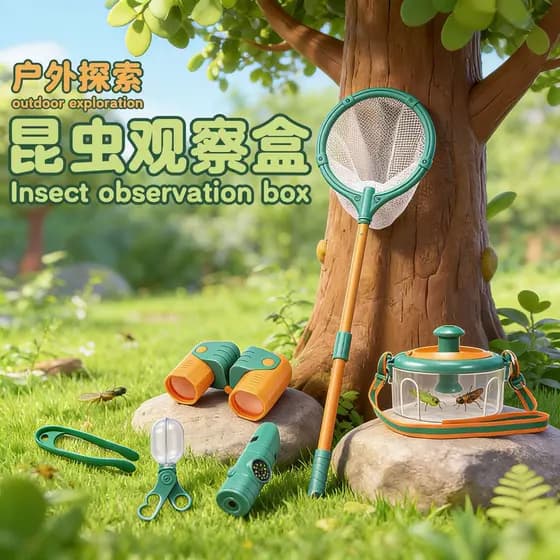 Crianças acampamento ao ar livre aventura conjunto caixa de observação inseto bússola telescópio crianças brinquedos edu