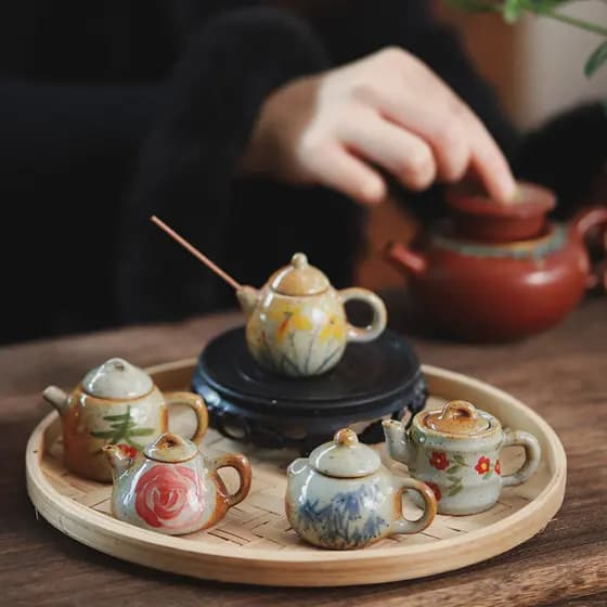 Presente Da Cultura Chinesa Jingdezhen Mini Bule Pintado À Mão