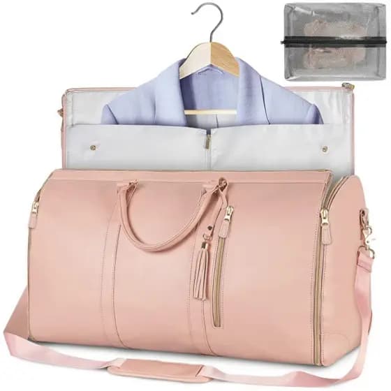 Estoque pronto Novo estilo grande viagem portátil dobrável roupas femininas mochila saco de ginástica ao ar livre multif