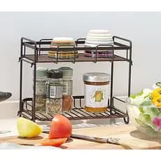 Prateleira de cozinha estilo japonês, sem perfuração, destacável, armazenamento de condimentos, bancada de banheiro, cam