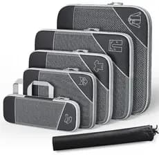 Amazon novo estilo saco de armazenamento de viagem conjunto bagagem arrumado portátil líquido compressível saco de armaz
