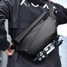 Bolsa masculina transversal transversal, leve, à prova d'água, com fivela magnética, grande capacidade, lazer, viagem, v