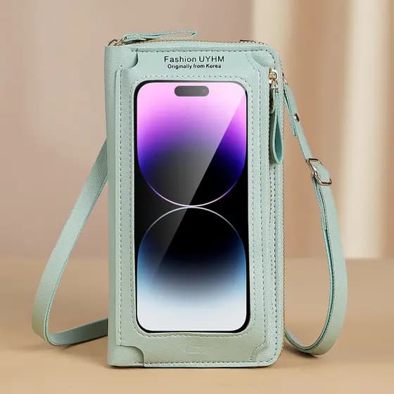 Carteira Bolsa para celular Dual-Use High-End Feminino Halter Neck Um Ombro Cross-Body Outing Vertical Transparente Mult