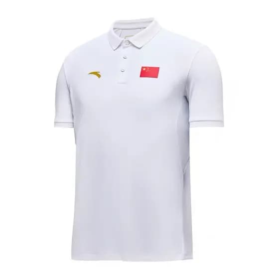 ANTA ANTA Patrocínio 2024 China Delegate Group Seleção Nacional Branca de Neve Homens Mulheres Camiseta de Manga Curta C