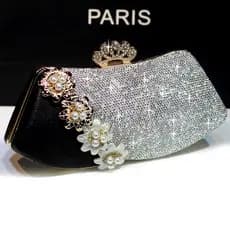 Bolsa de embreagem feminina cravejada de diamantes, bolsa de mão noturna feminina, bolsa de banquete de cristal, bolsa p