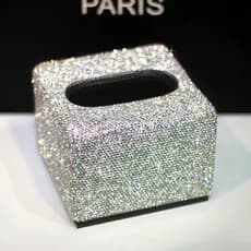 High-End cristal diamante cheio de diamante caixa de tecido criativo caixa de tecido doméstico estilo europeu carro