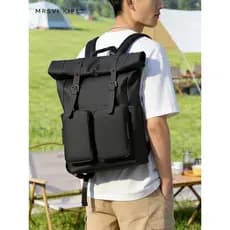 Mochila masculina de couro simples, grande capacidade, computador de negócios, viagem ao ar livre, caminhadas, feminina,