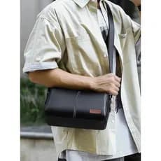 Genuíno couro genuíno moda masculina bolsa de ombro mensageiro saco de negócios Commuter High-End pequena bolsa de ombro