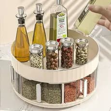 Caixa de tempero 6 compartimentos integrado cozinha doméstica tempero sal MSG Jar Multi-compartimento caixa de tempero d