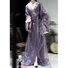 Bonito estados de guerra robe Hanfu Wei Jin estilo Super imortal traje de inverno Yu Jixi Hanzhi robe saia roxa traje de