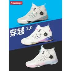 Kawasaki Badminton sapatos através de profissional das mulheres dos homens antiderrapante botão de absorção de choque tê