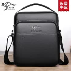 Saki Kangaroo Bolsa de Ombro Masculina de Couro Genuíno Portátil Bolsa Masculina de Negócios Primeira Camada de Couro Ca