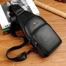 Yingbang Bolsa de Peito Masculina Idosa Bolsa Mensageiro de Couro Genuíno Versão Coreana Moda Primeira Camada Bolsa de O