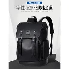 Homens mochila de viagem textura couro genuíno estudante universitário mochila computador Casual grande capacidade negóc