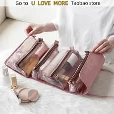 Bolsa Cosmética De Viagem Feminina Malha Maquiagem Caixa Sacos Esteticista T