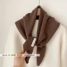 Lenço De Lã Triangular Coreano Britânico Feminino Outono E Inverno Xale