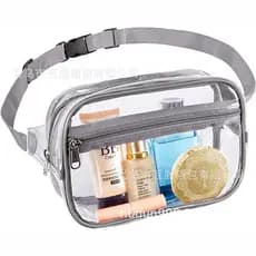 Bolsa de higiene pessoal transparente em PVC, à prova d'água, portátil, grande capacidade, Cross-Body, bolsa de cosmétic