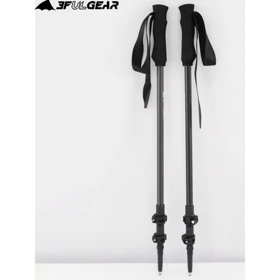 Sanfeng Out Outdoor Trekking Pole Ultraleve Fibra de Carbono Retrátil Liga de Alumínio de Carbono Híbrido Bloqueio Exter