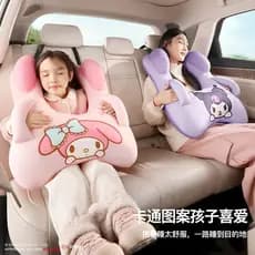 Sanrio carro Nap encosto de cabeça travesseiro almofada bonito influenciador crianças cinto de segurança do carro ombro