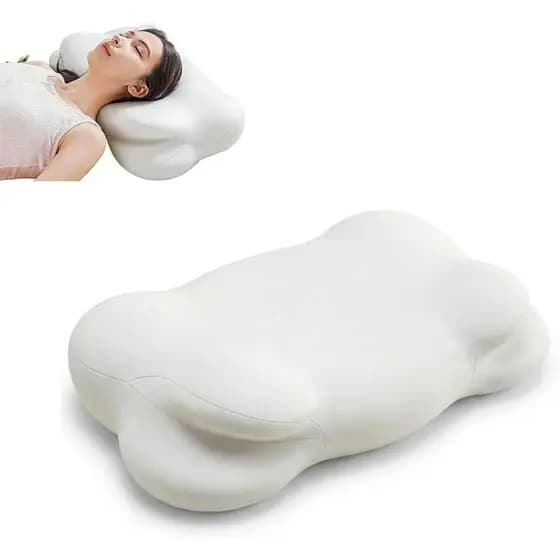 Almofada Ergonômica Cloud Neck – Suporte Cervical Ajustável em Espuma de Memória, Almofada Respirável para Quem Dorme de