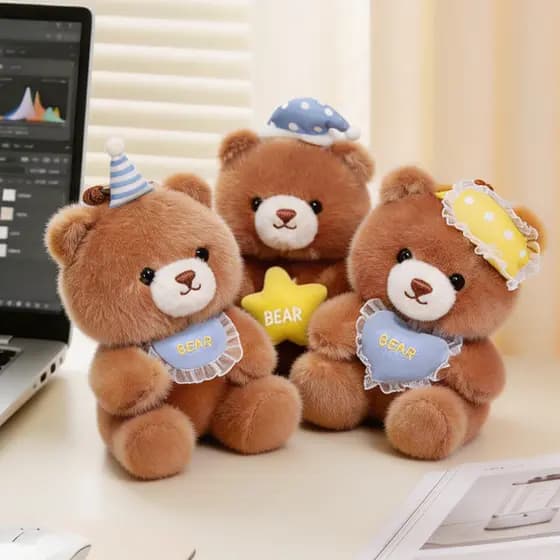 Fragrância urso boneca brinquedo de pelúcia Ragdoll boneca dormir urso pingente chaveiro pai-filho presente de aniversár