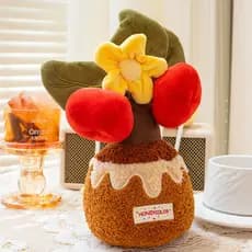 Árvore da fortuna brinquedo de pelúcia caqui maçã vaso boneca escritório Desktop decoração do carro presente do feriado