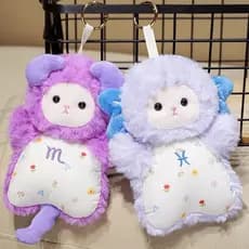 Criativo doze constelações saco de feijão boneca chaveiro saco pingente nicho namoradas presentes para meninas japonês n