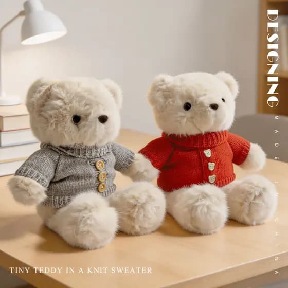 Macio bonito urso boneca cama boneca camisola urso brinquedo de pelúcia pai-filho dormir abraço urso boneca presente