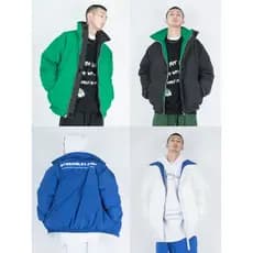 STREAMLET.CHEN: COAT/90A Enchimento quente dupla face etiqueta de correspondência de cores masculina feminina jaqueta so