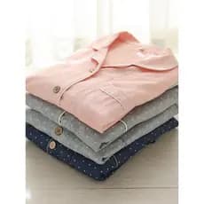{Ilha de dormir} Pijama de casal japonês feminino verão puro algodão gaze manga curta solta tamanho grande algodão Homew