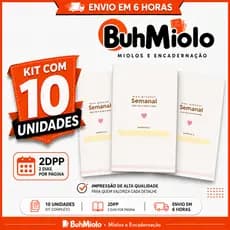 Kit com 10 refil/Miolo de Planner Semanal e Mensal