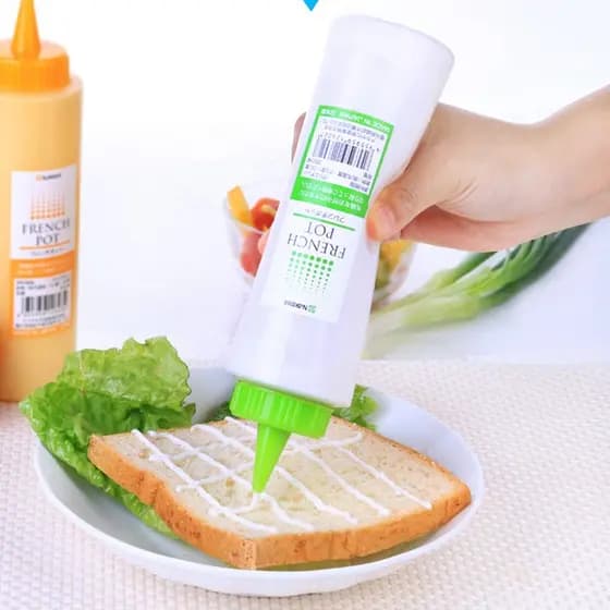 Japão importado do japão espremer molho garrafa boca afiada plástico mel garrafa tempero garrafa tomate salada molho dec