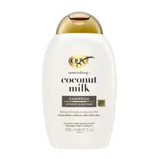OGX Shampoo Hidratante e Restaurador com Leite de Coco, Hidrata para Cabelos Macios Após a Primeira Utilização, Sem Para