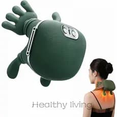 Massageador de Pescoço Aquecido Portátil Shiatsu para Pescoço e Costas, Design Semelhante à Mão Humana, Massagem Profund