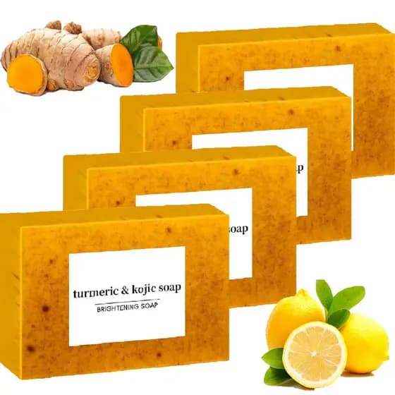Sabonete Raipult de Limão, Cúrcuma e Ácido Kójico, Sabonete com Fragrância de Cúrcuma, Sabonete de Mel, Limão e Cúrcuma