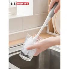 Japonês multifuncional alça longa copo escova de vácuo copo escova pote garrafa escova de limpeza de cozinha com escova
