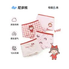 Niduo urso meninas roupa interior boxer algodão puro crianças vermelho boxer Briefs bebê menina meninas Shorts classe a