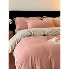 Completo Matting artesanato alto grama peso leite velo cama conjunto de quatro peças outono inverno quente Coral velo co