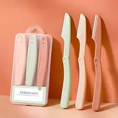 Kit 3 Peças Lâmina Gilette Facial Rosto Sobrancelha Varias Cores