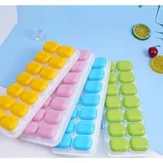 GUIANA Formas de Gelo Silicone com Tampa Rígida Flexível Fundo 14 Cubos Retangular Multiuso Lavável