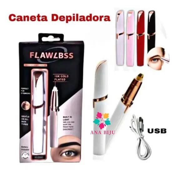 ANA 1108 Caneta Depiladora Para Sobrancelhas,Nariz, Buçu, Elétrica Recarregável USB