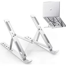 Suporte Para Notebook Base Dobrável de Alumínio Ergonômico Ajustável Fino Portátil Com Estojo
