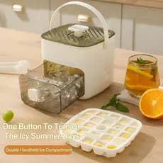 [Design Compacto] Portable Ice Cube Tray with Handle / Molde de Gelo/Bandeja de Gelo/Ideal para Casa e Verão