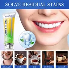 SADOER Limão Menta Creme Dental Iluminador 100g Aminoácido Remover Manchas nos Dentes Hálito Fresco Proteger Gengivas Pa