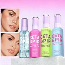 Meiqianer Spray de configuração de maquiagem multiefeito 60ml Controle de óleo fosco Hidratante Calmante Hidratante Segu
