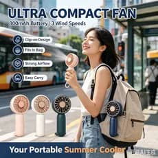 Novo ventilador de bolso portátil Mini carregamento USB mosquetão portátil Super vento ventilador ao ar livre