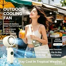 2026 novo estilo de alta velocidade compressa fria dobrável pendurado pescoço ventilador portátil Desktop Turbo violênci