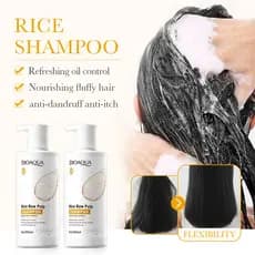 BIOAQUA arroz Original polpa shampoo 500ml extrato de arroz controle de óleo anti-caspa anti-coceira nutritivo fofo maci