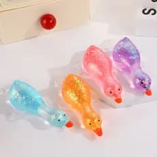 Um squishy de brinquedos engraçados pato rosa dourado pitada música desenho animado pato fofo Maltose brinquedos de desc